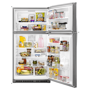 Whirlpool 33 Inches 21 cu ft Top Freezer Refrigerator in Monochromatic Stainless Steel