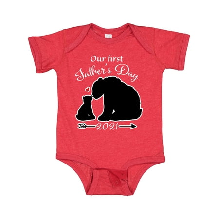 

Inktastic Bears Our First Father s Day 2021 - Bear Silhouette Gift Baby Boy or Baby Girl Bodysuit
