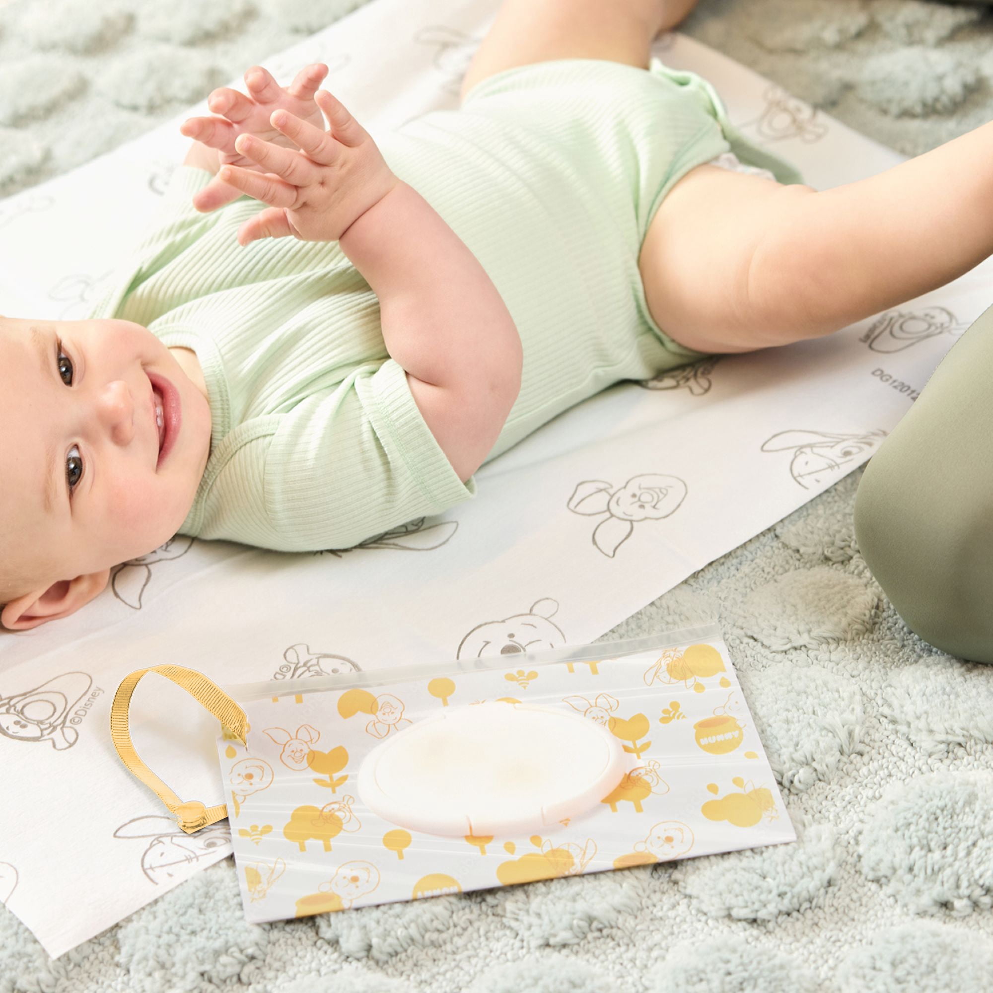 Disney Baby by J.L. Childress Reusable Wet Wipes Case Pouch, 2 Pack - Winnie the Pooh