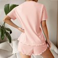 thumbnail image 4 of Jamicy Button Up Pajamas Set for Women Summer Vacation Short Sleeve Top with Shorts Sleepwear 2 Piece Pjs Shorts Set, 4 of 7