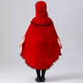 thumbnail image 5 of Youpwaven Little Red Riding Hood Halloween Costume for G'i'rls, Hooded Cape and Gothic Lace-up Dress 2-Piece Set, Deluxe Medieval Fairytale Roleplay Outfit Size 8, 5 of 9