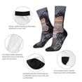 thumbnail image 3 of Gukieu Black Dragon Cliff Dawn Print Contrast Color Mid-calf Socks, Sweat-wicking Athletic Socks, Unisex Clothing Accessories, 3 of 6