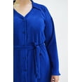 thumbnail image 4 of Vestido de satín plisado Roman Fashion Tallas Extras 12248 Azul petroleo 42, 4 of 7