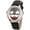 Black/Silver, variant on Collections Unisex 42mm Case Intricate Joker Face Genuine Leather Strap Watch