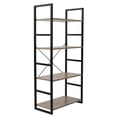 thumbnail image 3 of 4 Tier Bookcase Shelf Storage Organizer Wood and Metal Bookshelf Rack Gray, 3 of 8