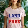 thumbnail image 5 of Land of the Free T-Shirt, Patriotic Red White Blue Graphic Tee, Ash, Size 4XL, 5 of 6