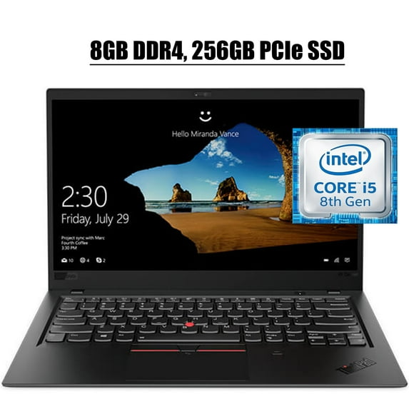 Lenovo ThinkPad X1 Carbon 2020 Newest Laptop Computer I 14" FHD IPS LED I Intel Quad-Core i5-8250U(> i7-7500U) I 8GB DDR4 256GB PCIe SSD I Fingerprint Reader Thunderbolt 3 WIFI HDMI Win 10 Pro