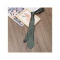thumbnail image 2 of 1pc Men's Dark Green & Yellow Small Flower 100% Polyester Handmade Tie, Suitable For Formal And Daily Business Wear, 2 of 5