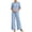 Light Blue, variant on 2 Piece Sets for Women Dressy Crewneck Half Sleeve Tank Top Wide Leg Pants with Button Accent Casual Comfy Outfit for Office Business Work
