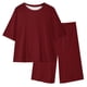 thumbnail image 4 of Odeerbi 5-15 Años Niños Niñas Trajes de Verano Camiseta Manga Corta Pantalones Cortos de Dos Piezas Loose Soft Yoga, 4 of 9