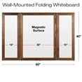 thumbnail image 2 of Excello Global Products 40" x 60" Wooden Wall Mounted Folding Whiteboard (Brown), 2 of 5