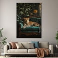 thumbnail image 5 of Mudket Framed Ready to Hang Jungle Leopard Canvas Wall Art, Vintage Dark Green Cheetah Print Room Decor, Animal Wall Art for Living Room Bedroom Office Modern House Decor - 40"L x 28"W, 5 of 10