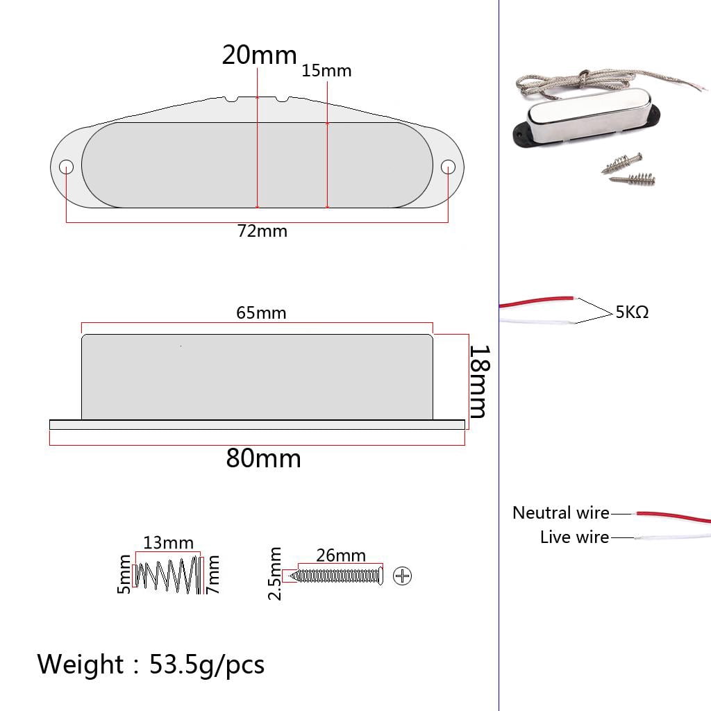 CEORPER Professional Single Coil Guitar Neck Pickup for TL Style Electric Guitar Guitar Spare Parts Guitarra Accessories