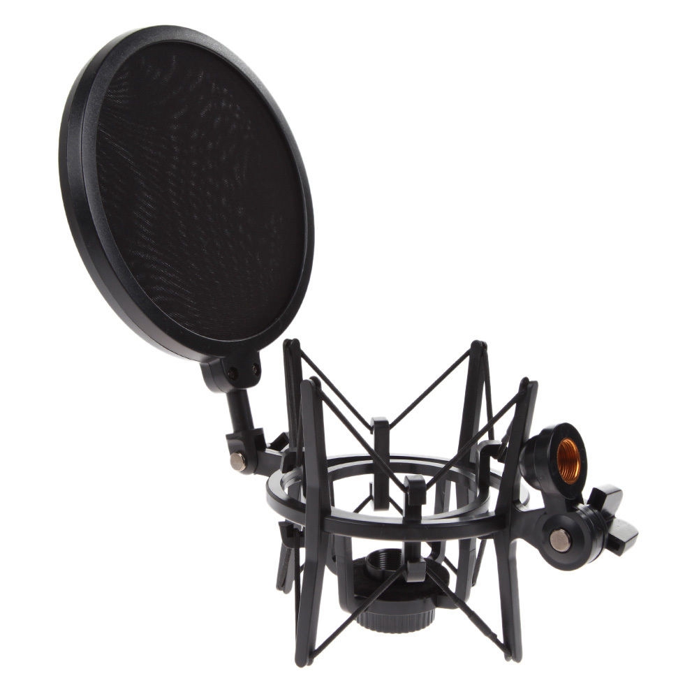 2X Professional Microphone Mic Shock Mount with Shield Articulating Holder Stand Bracket for Studio Broadcast