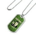 thumbnail image 2 of Partying Because Room Isn't Going to Spin Itself Funny Humor Military Dog Tag Pendant Necklace with Chain, 2 of 5