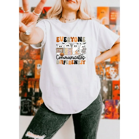 Autism Awareness Halloween Supportive Message Quote Graphic Unisex T-Shirt, up to size 5XL
