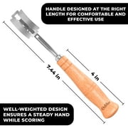 Orblue Bread Lame Steady Comfortable Dough Scoring Tool, Stainless Steel Kingly Wood