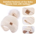 thumbnail image 4 of REDESS Toddler Hat with Ear Flaps, Fleece Lined Beanie Hat for Baby 0‑3 Years Old, 2‑Pack Warm Knit Kids Toddler Winter Hat, 4 of 7