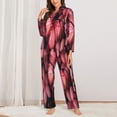 thumbnail image 2 of Kdxio pink butterfly Women's Pajama Sets Long Sleeve Button Down Sleepwear Nightwear Soft Pjs Lounge Sets(S-XXL)-XX-Large, 2 of 7