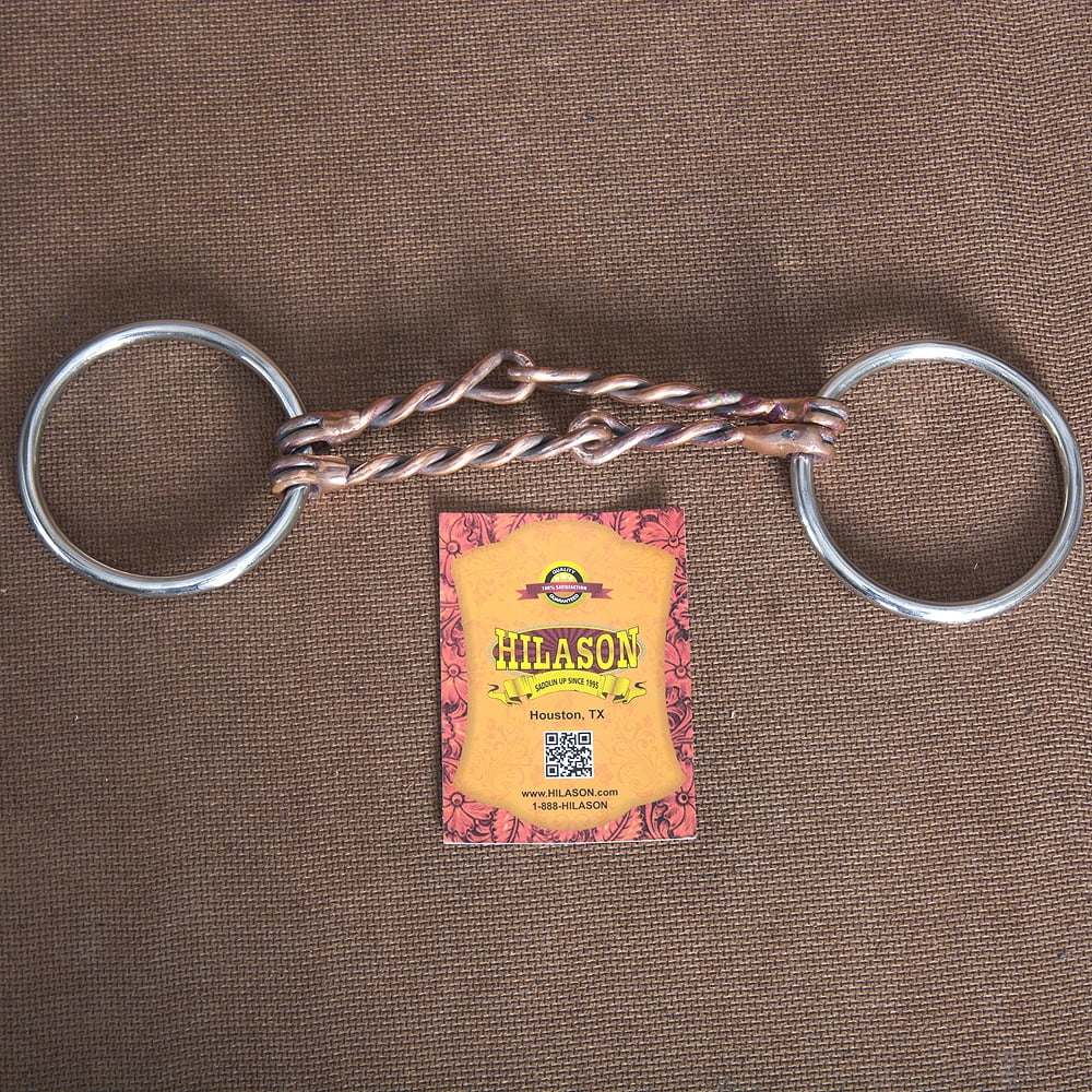 5" Hilason Western Loose Ring Horse Bit W/ Double Twisted Copper Wire