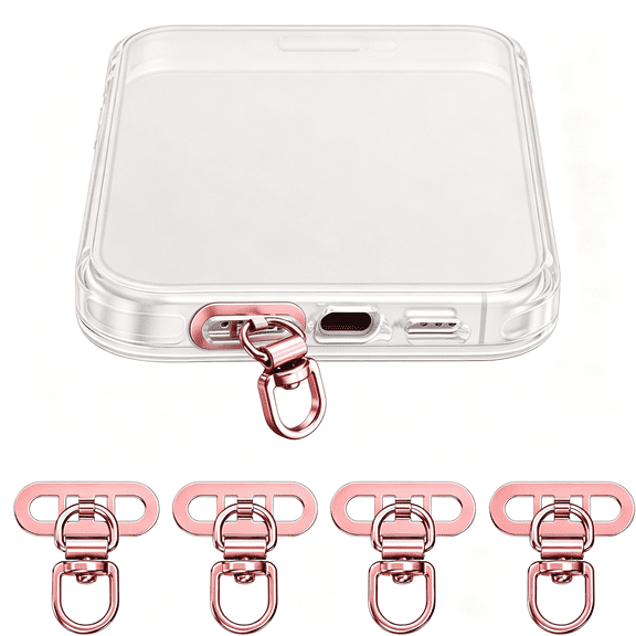 GJX Side-Mount Phone Tether Tab, Metal Lanyard Patch, 360° Swivel Clip, 304 Stainless Steel, Won'T Block Charging Port Metal Lanyard Patch