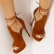 thumbnail image 3 of Sandalias Fashare para mujer, tacones abiertos y plataforma, tacones de aguja 7.5, 3 of 7
