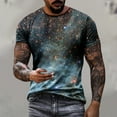 thumbnail image 2 of Penkiiy Casual Men's Sky Print T Shirt Tee Graphic Tee Outdoor Daily Vacation Short Sleeve Crew Neck Shirt Spring Fall Clothing Apparel 2XL Multicolor, 2 of 6