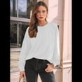 thumbnail image 4 of Camisas de Larga para Mujer, Blusas de Encaje, Ropa Informal de Negocios, Moda de Otoño, Blusas Tejidas Y2k M, 4 of 8