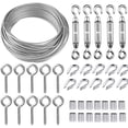 thumbnail image 1 of TooTaci Turnbuckle Wire Tensioner Kit with 100ft Stainless Steel Cable Wire Rope,1/16 Vinyl Coated Wire Rope,Turnbuckles for Cables Wire 1/16,for Trellis Wire Kit,String Light Hanging Kit Outdoor…, 1 of 1