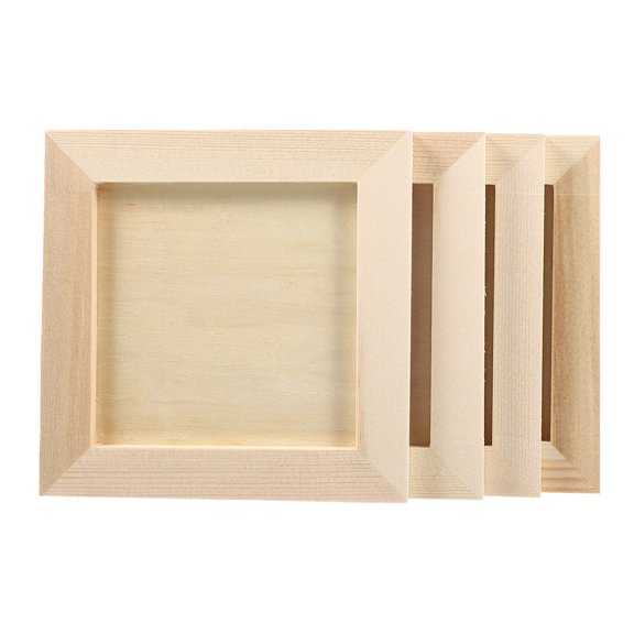 DIY Picture Frame for Kids Clay and Painting Crafts Wooden of 4 Khaki Color