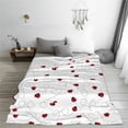 thumbnail image 5 of Fuzoiu Ladybugs Flying On Dotted Route Print Ultra-Soft Micro Fleece Blanket,All Seasons Flannel Throw, Lightweight Blanket for Bed, Sofa, Couch, Movie Night, Camping, and Travel-80"x60", 5 of 7