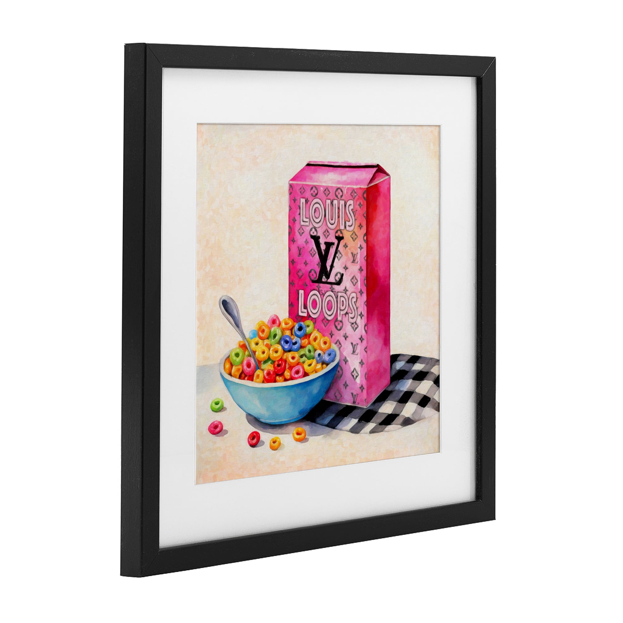 Stupell Industries Fashion Loops Cereal Black Framed Print Under Glass, design by Grotto Studios