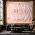 thumbnail image 6 of Mama Runs On Faith Typography on a Soft Pink Background, Nostalgic Farmhouse Style for Mom Lovers, Inspirational Wall Decor, Mother's Day Gift, Tapestry Wall Hanging for Bedroom and Dorm, 6 of 7
