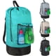 thumbnail image 1 of Mochila de lavandería Trail maker turquesa con bolsillo de malla grande, 1 of 9