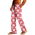 thumbnail image 6 of LIaqionyy Valentine's Day for Men's Pajamas Pants Casual Plaid Loose Lightweight Lounge Sleepwear with Pockets Pink, 6 of 7
