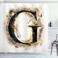 thumbnail image 1 of Ambesonne Letter G Shower Curtain, Blaze Alphabet Burnt, 69"Wx75"L, Yellow Black Tan, 1 of 3
