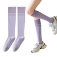 thumbnail image 5 of Harmtty 1 Pair Women Sport Stockings Elastic Cycling Knee Socks Anti-slip Arch Support Silicone Bottom Contrast Color Stockings for Yoga Pilates Dance, 5 of 8