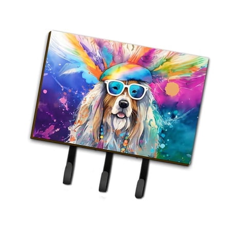 Bearded Collie Hippie Dawg Leash or Key Holder 6 in x 9 in