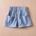 thumbnail image 7 of ZACPNCV Jean Shorts for Girls High Waisted Casual Denim Shorts Elastic Waist Ruffle Shorts Kids Summer Beach Jeans Blue 5-6 Years, 7 of 7