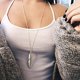 thumbnail image 5 of Colgante de pluma de plata con collar de cadena collar largo gitano para mujeres hombres uni, 5 of 5