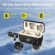 Wireless Lavalier Microphone Compatible for iPhone, Android Mini 2.4GHz Clip-On Mic with Noise Cancellation, 50m Range, 15H Battery, Plug & Play for Vlogging, YouTube, TikTok, Live Streaming