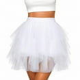 thumbnail image 4 of purcolt Womens Mesh Tutu Skirts A-line Elastic Waist Mini Skirts Tulle Skirt for Cocktail Party Ballet, 4 of 6