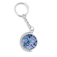 thumbnail image 1 of blue flower point line pattern rotatable keyholder disc accessories chain clip, 1 of 3