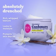 eos Vanilla Cashmere Whipped Body Butter, 72 Hour Moisturizing Body Butter for Dry Skin with Shea, Cocoa & Argan Oil, 12 oz