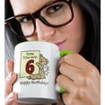 thumbnail image 2 of 3drose, Happy Sixth Birthday with Tartan Numeral One Teddy Bear, 15oz Two-tone Green Mug, 2 of 6