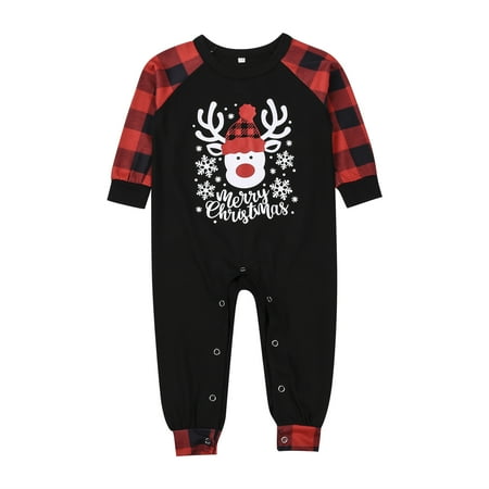 

Felcia Christmas Pajamas Family Pjs Matching Set Plaid Long Sleeve Tops Pants