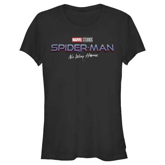 Junior's Marvel Spider-Man: No Way Home Logo Black  Graphic Tee Black 2X Large