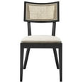 thumbnail image 6 of Modway Caledonia Rattan Elm Wood Fabric Dining Chairs in Black/Beige (Set of 2), 6 of 7