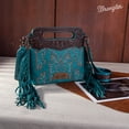 thumbnail image 3 of Wrangler Top Handle Bag for Women Embroidered Fringe Western Crossbody Purse, Turquoise, 3 of 7