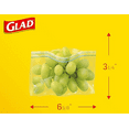 thumbnail image 2 of Glad Zipper Food Storage Plastic Bags, Snack Size – Durable, Leak-Proof, and Resealable Zipper Bags, 2 of 5